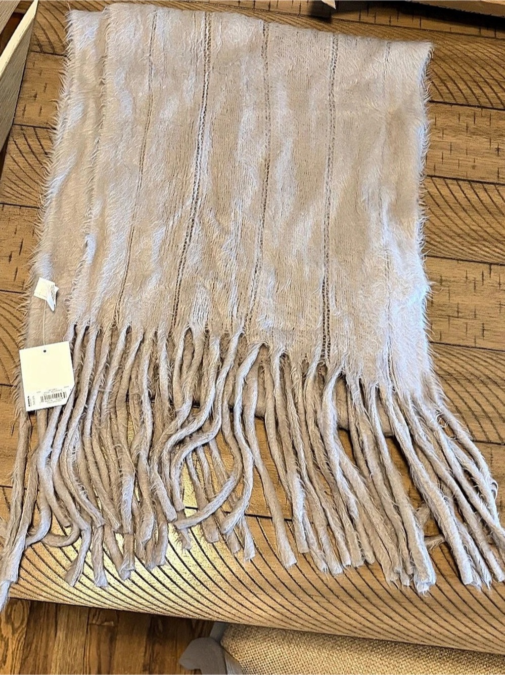 Lauren Conrad Fringe Scarf in Gray NWT